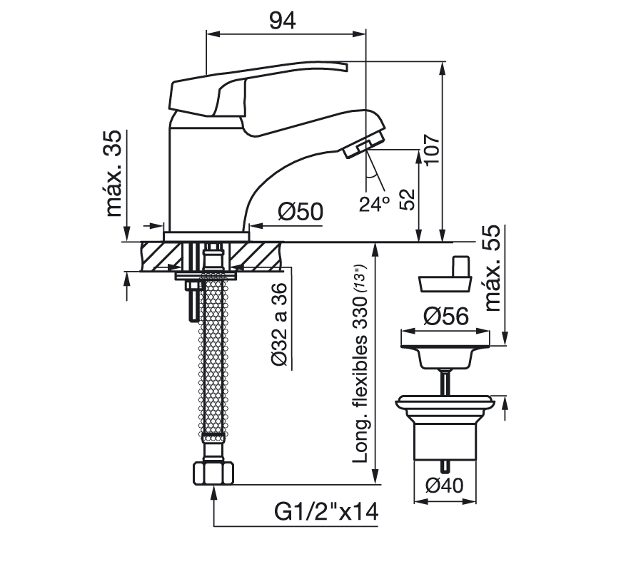 FV Arizona – Juego monocomando para lavatorio - Imagen 2