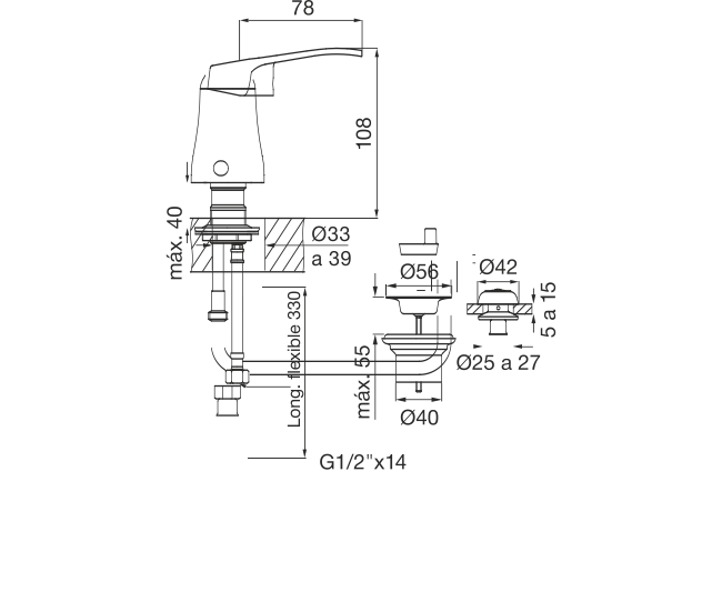 FV Arizona – Juego monocomando para bidé - Imagen 2